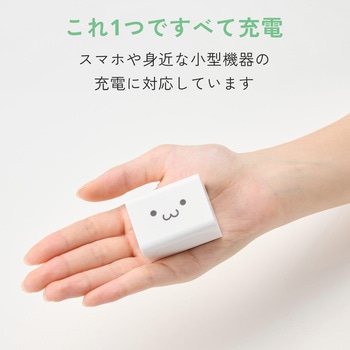 注文コード:06087896 USB Type-C 充電器 最大30W 2ポート USB-PD/PPS対応 小型 折りたたみプラグ 高速充電 iPhone/Android等対応 - エレコム