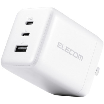注文コード:06087948 充電器 最大100W 3ポート USB-C×2 USB-A×1 GaN II採用 USB PD/PPS対応 高出力 コンパクト 折り畳みプラグ - エレコム