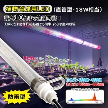 注文コード:06090030 植物育成用 直管型LEDライト 連結可能 - GOODGOODS(グッド・グッズ)
