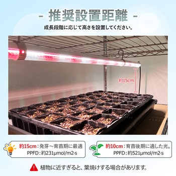 注文コード:06090030 植物育成用 直管型LEDライト 連結可能 - GOODGOODS(グッド・グッズ)