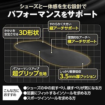 注文コード:06093417,06093390,06093442 インソール グリップイン 究極 パフォーマンスサポート - 木原産業