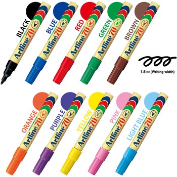 注文コード:06099952,06099997,06100566,06100819,06100740,06099936,06100162,06100697,06100058,06100609,06100171,06100837 アートライン 油性マーカー 中字 EK-70 - シヤチハタ