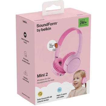 注文コード:06114950 SoundForm Mini 2 子供用ワイヤレスヘッドホン ピンク - BELKIN(ベルキン)