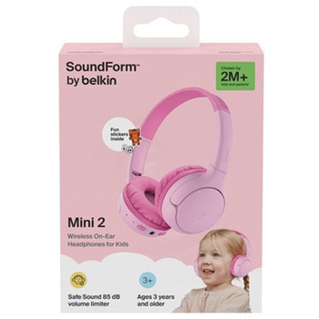 注文コード:06114950 SoundForm Mini 2 子供用ワイヤレスヘッドホン ピンク - BELKIN(ベルキン)