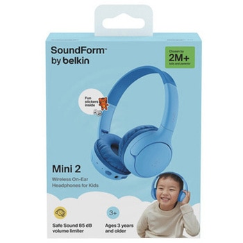注文コード:06114959 SoundForm Mini 2 子供用ワイヤレスヘッドホン ブルー - BELKIN(ベルキン)