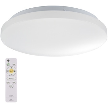 注文コード:06124129 LEDシーリングライト 調光 昼光色 リモコン付 - オーム電機