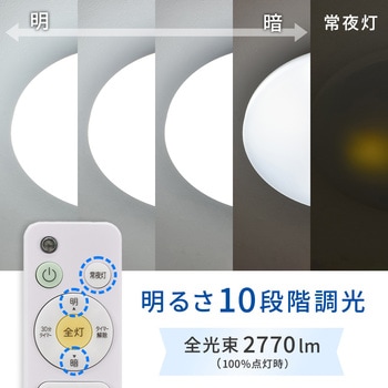 注文コード:06124129 LEDシーリングライト 調光 昼光色 リモコン付 - オーム電機
