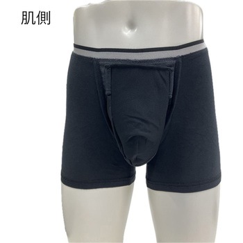 注文コード:06140701 取り外しパット付き前閉じ吸水無地ボクサーパンツ ブラック M - オグランジャパン