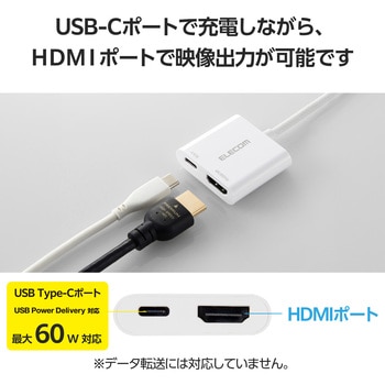 注文コード:06161858 USB-C to HDMI 変換アダプタ 4K 60Hz 耐断線 シリコンメッシュ USB充電ポート付 - エレコム
