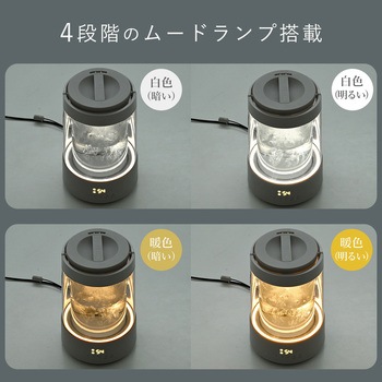 注文コード:06171562 加湿器 スチーム式 ガラススチーム加湿器 3L 上部給水 木造約10畳 プレハブ約17畳 LEDライト リモコン - YAMAZEN(山善)