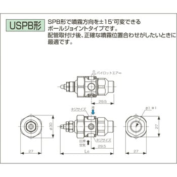 注文コード:06186036,06188082,06191006,06191399 微霧発生2流体ノズル 小噴量空円錐 BIMKシリーズ(液加圧タイプ) - いけうち