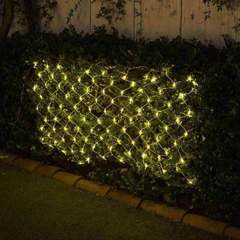 注文コード:06209030 クリスマスイルミネーション LED100球ネットライト ゴールド 幅180cm×高さ90cm - ストア・エキスプレス