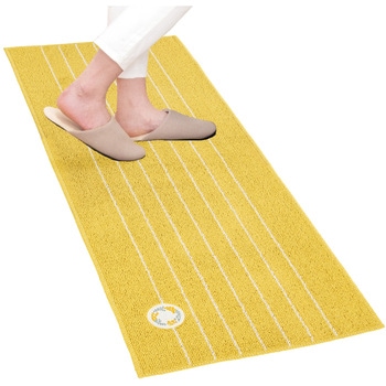 注文コード:06210807 キッチンマット リース イエロー 約45cm×120cm - オカ