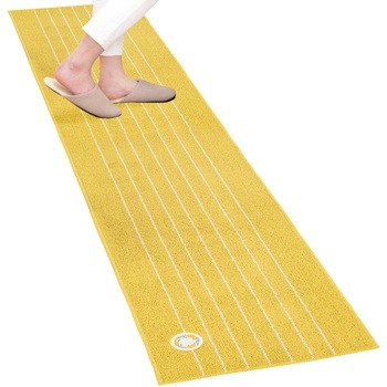注文コード:06210920 キッチンマット リース イエロー 約45cm×240cm - オカ