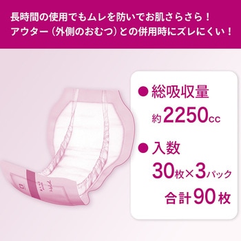 注文コード:06798177 アクティ 大人用 紙おむつ ワイドパッド ジャンボ 総吸収量約2250cc - 日本製紙クレシア