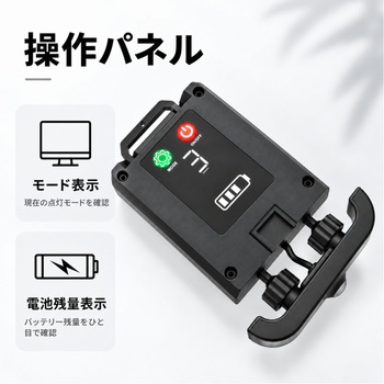 注文コード:06827726 ソーラーパネル一体型センサーライト クリップ式 人感センサー 3モード 角度調整 バッテリー残量表示 - ZATTA