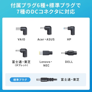 注文コード:06835146 ACアダプタ ノートパソコン用 65W・マルチタイプ - サンワサプライ