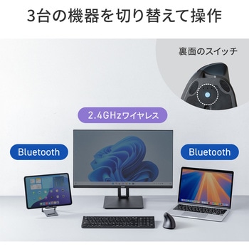 注文コード:06835198 ブルーLEDマウス Bluetooth/ワイヤレス 静音エルゴノミクス - サンワサプライ