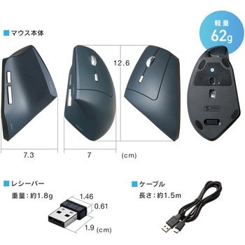 注文コード:06835198 ブルーLEDマウス Bluetooth/ワイヤレス 静音エルゴノミクス - サンワサプライ