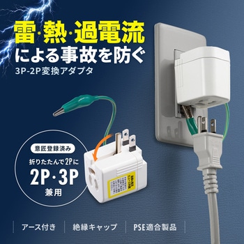 注文コード:06835609 電源アダプタ 温度&電流ヒューズ内蔵 雷ガード付き - サンワサプライ