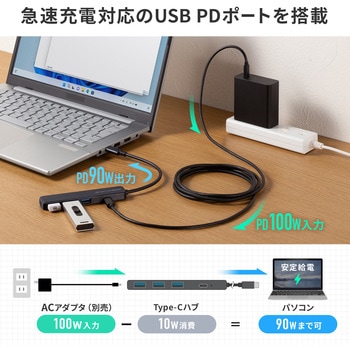 注文コード:06835618 USBハブ USB 5Gbps PD対応 - サンワサプライ