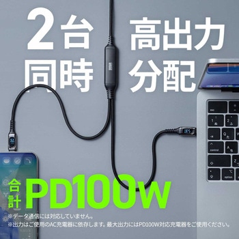 注文コード:06835871 USB TypeCケーブル 充電専用 PD100W対応 - サンワダイレクト