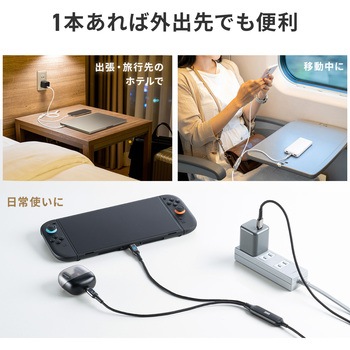 注文コード:06835871 USB TypeCケーブル 充電専用 PD100W対応 - サンワダイレクト
