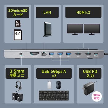 注文コード:06835959 ドッキングステーション USB TypeC - サンワダイレクト