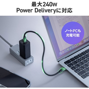 注文コード:06836020 USB TypeCケーブル ショートストラップ型 PD240W対応 - サンワダイレクト