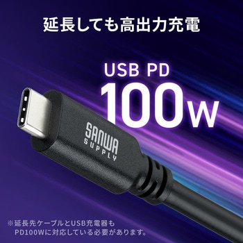 注文コード:06836212 USB TypeC延長ケーブル USB 5Gbps PD100W対応 - サンワダイレクト