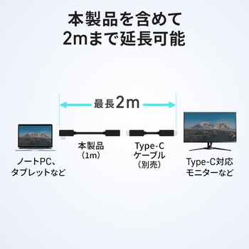 注文コード:06836406 USB TypeC延長ケーブル USB 5Gbps PD100W対応 - サンワダイレクト