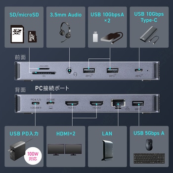 注文コード:06836510 ドッキングステーション USB TypeC - サンワダイレクト