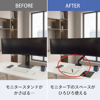 注文コード:06837621 モニターアーム(17~49インチ、1画面、ガススプリング式、補強プレート付) - ラトックシステム