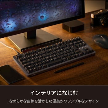 注文コード:06846739 メカニカルキーボード 有線 テンキーレス 静音 赤軸 リニア コンパクト 日本語配列 USB-C接続 AI起動キー - エレコム