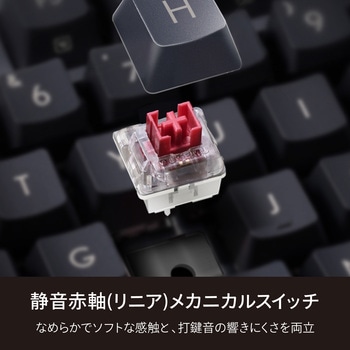 注文コード:06846748 メカニカルキーボード 有線 フルサイズ 静音 赤軸 リニア テンキー付き 日本語配列 USB-C接続 - エレコム