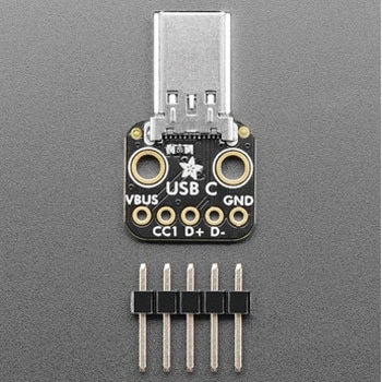 Adafruit USB Type-Cプラグ ピッチ変換基版 Adafruit