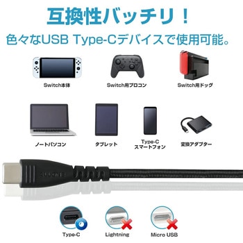 注文コード:07027646 Switch用ドック対応AC充電器1.5m ブラック - ALLONE