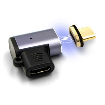 注文コード:07028511 Type-C変換アダプター マグネット式 水平L型(オス‐メス) PD100W FUSB-CCMA012FL - フリーダム