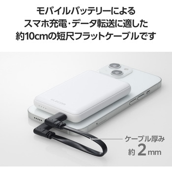注文コード:07342679,07342688 iPhone充電ケーブル ( USB-C to ライトニングケーブル ) 短い 0.1m PD対応 L字 フラット MFi認証 急速充電 - エレコム