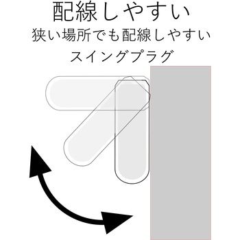 注文コード:10057162 電源タップ 2個口 2P 雷ガード ノイズフィルター付 スイングプラグ トリプルタップ 分配タップ コンセント - エレコム