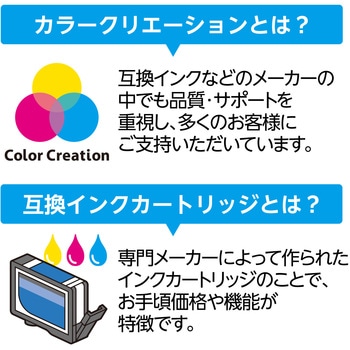 注文コード:11139628 互換インクカートリッジ EPSON メダマヤキ 4色パック 残量検知機能 【EW-456A EW-056A 等対応】 - カラークリエーション