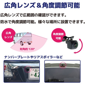 注文コード:11160391 後方監視お手軽セット 小型カメラと4インチモニター 軽トラ・バン・ワンボックス - ブロードウォッチ