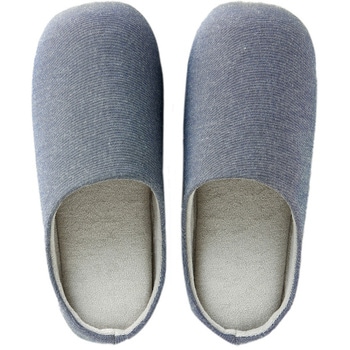 注文コード:12445557 つま先上がりのシャンブレースリッパ ブルーグレー Mサイズ アイメディア