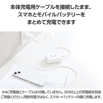注文コード:12544397 モバイルバッテリー 10000mAh 大容量 小型 PD 30W 入出力(USB Type-C×1) 出力(USB-A×1) 2台同時充電可 - エレコム