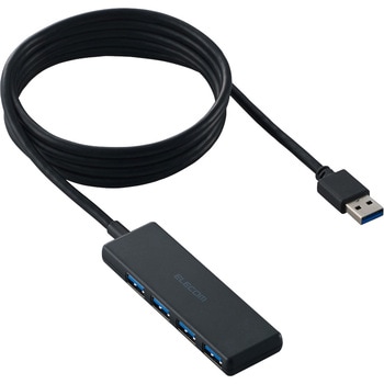 注文コード:13137340 USBハブ USB3.2(Gen1) 5Gbps 4ポート バスパワー コンパクト 薄型 ケーブル長 1.5m 持ち運び 高速転送 - エレコム