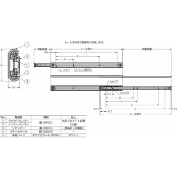 注文コード:13969247 スライドレール C2731TWC 両トラベル・センターキャッチ仕様 C2721-25TWC LAMP(スガツネ工業)
