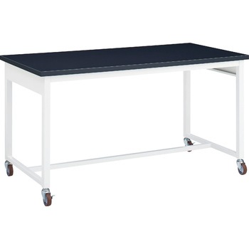 スチール実験台・作業台 両面 キャスタータイプ 棚無 引出し無 1500×900×800mm オカムラ(岡村製作所)