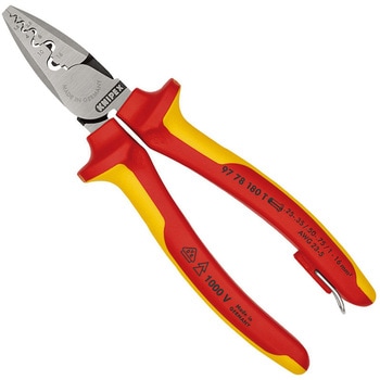 注文コード:14934441 絶縁圧着ペンチ (落下防止リング付き) KNIPEX(クニペックス)
