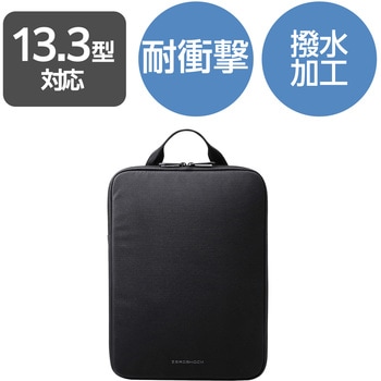 注文コード:16398771 パソコンケース 13.3/14インチ ZEROSHOCK 取っ手付き 縦型 PCバッグ 衝撃吸収 スリム ダブルファスナー 撥水加工 - エレコム