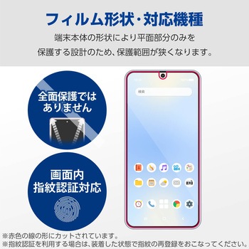 注文コード:16403540 Galaxy S25 (SC-51F) ガラスフィルム 画面内指紋認証対応 高透明 ブルーライトカット 表面硬度10H 指紋防止 - エレコム